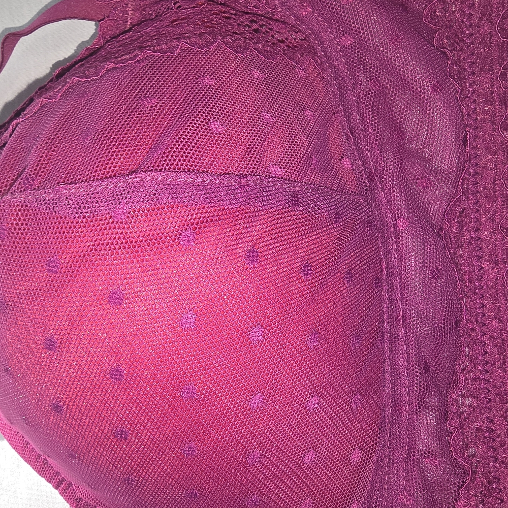 Elegant Maroon Lace Bralette - Picture 3 of 6